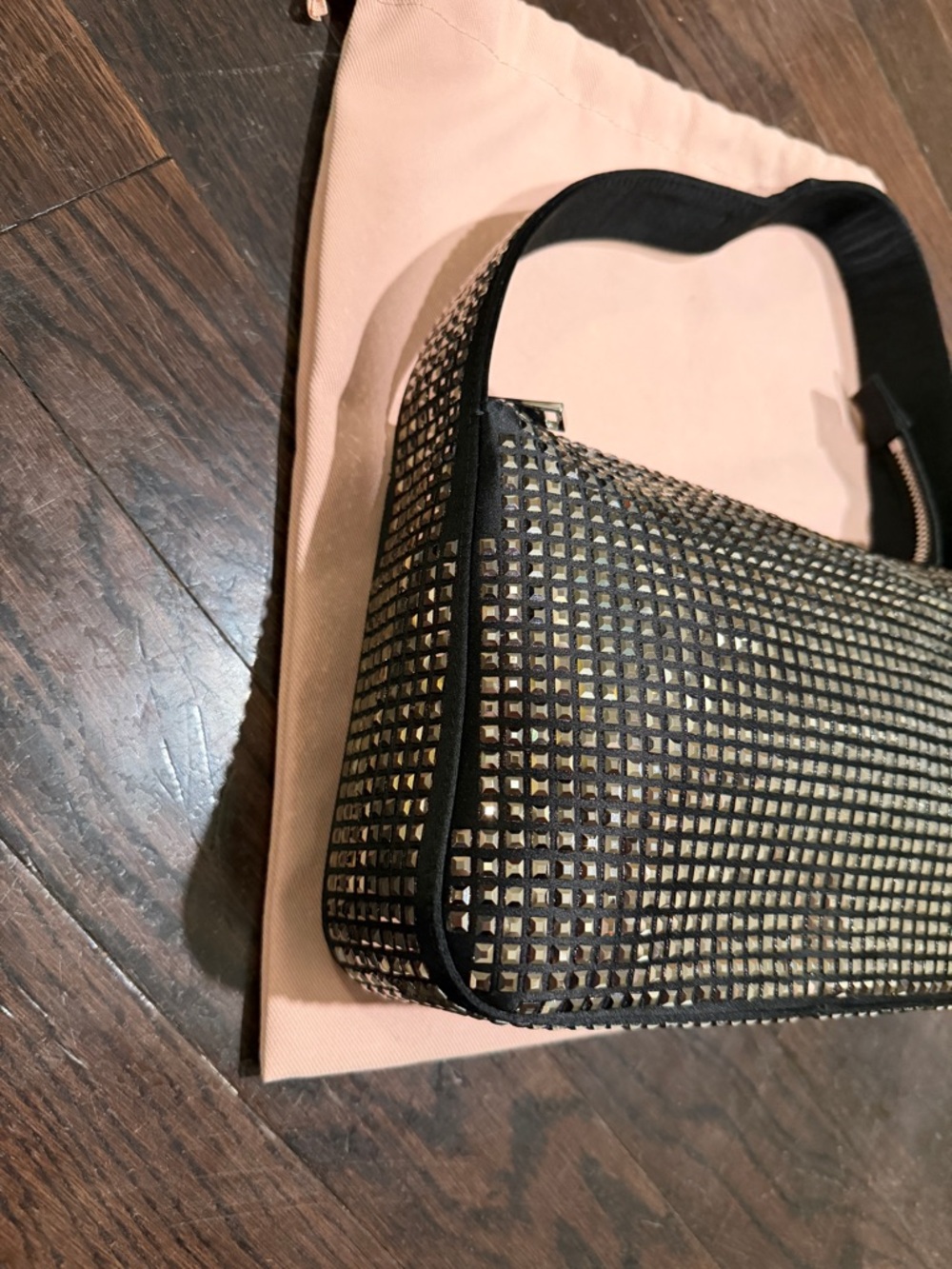 Stuart Weitzman: Black Studded Shoulder Bag - Picture 8 of 10